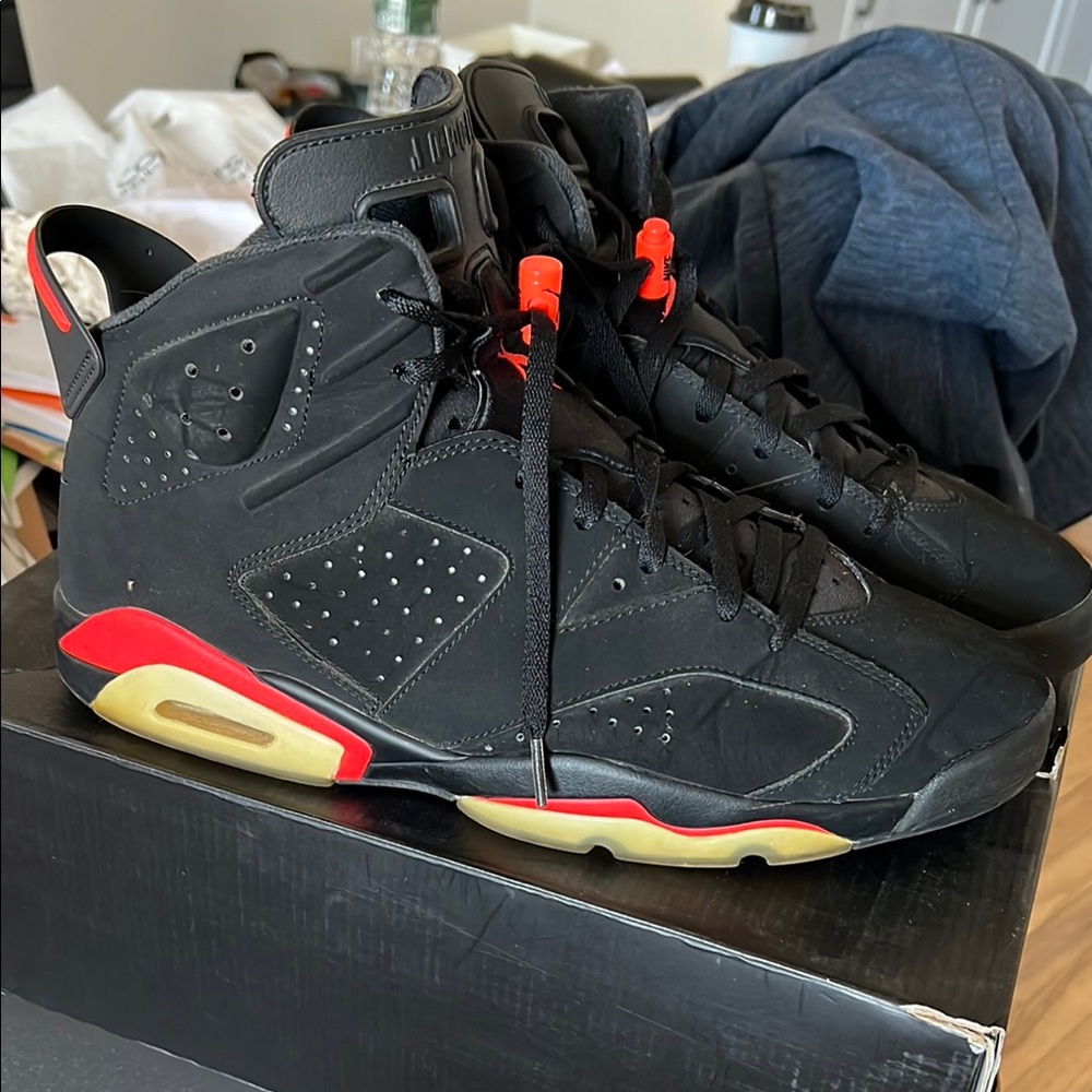 Air Jordan 6 Retro Black and Red Sneakers